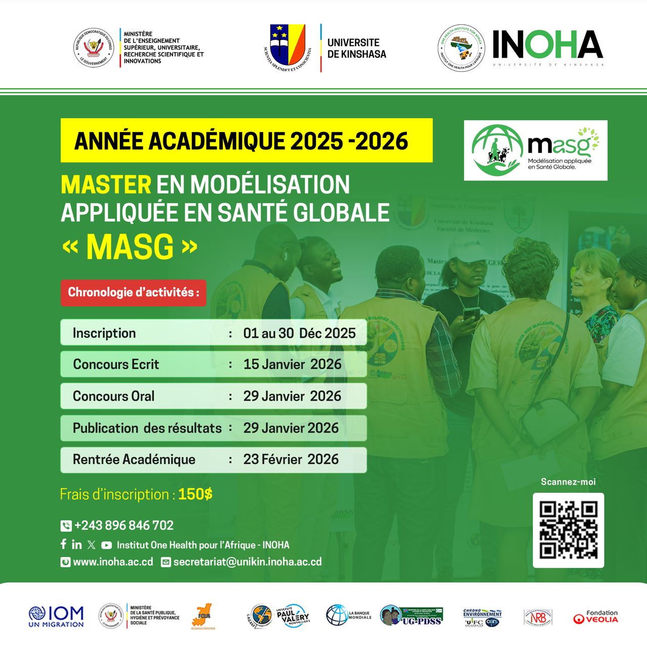 Inscriptions ouvertes au Master en Modélisation Appliquée en Santé Globale (MASG)